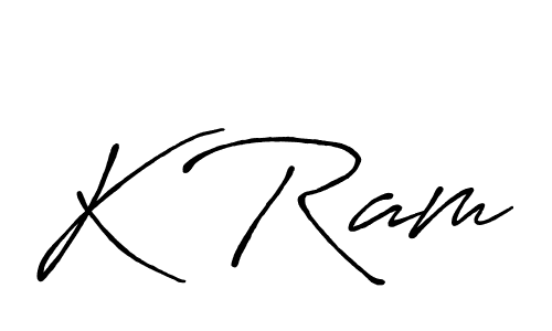 Design your own signature with our free online signature maker. With this signature software, you can create a handwritten (Antro_Vectra_Bolder) signature for name K Ram. K Ram signature style 7 images and pictures png