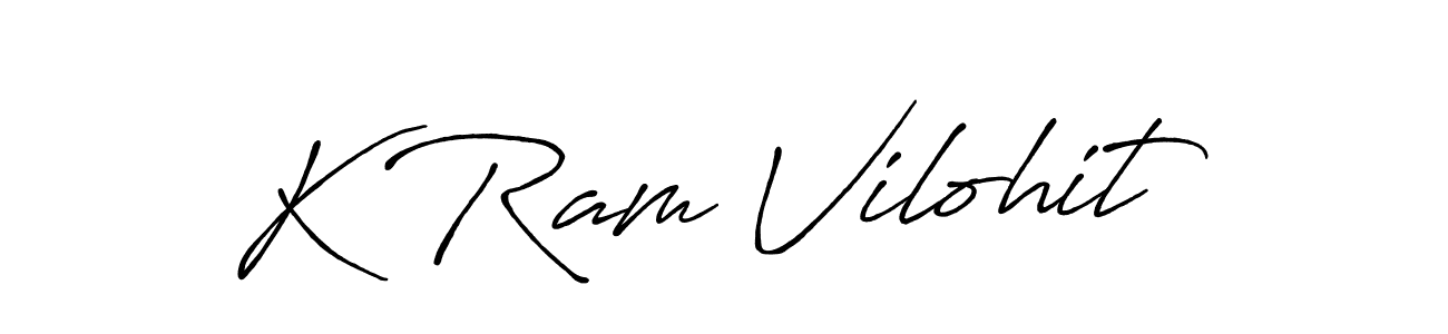 How to make K Ram Vilohit signature? Antro_Vectra_Bolder is a professional autograph style. Create handwritten signature for K Ram Vilohit name. K Ram Vilohit signature style 7 images and pictures png