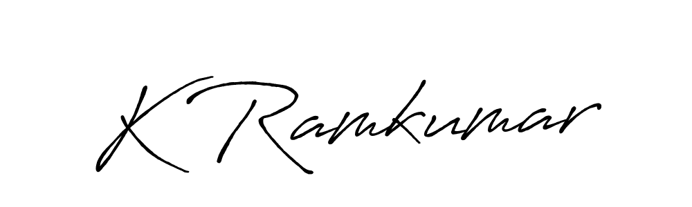 Create a beautiful signature design for name K Ramkumar. With this signature (Antro_Vectra_Bolder) fonts, you can make a handwritten signature for free. K Ramkumar signature style 7 images and pictures png