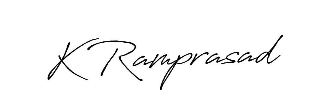 Use a signature maker to create a handwritten signature online. With this signature software, you can design (Antro_Vectra_Bolder) your own signature for name K Ramprasad. K Ramprasad signature style 7 images and pictures png