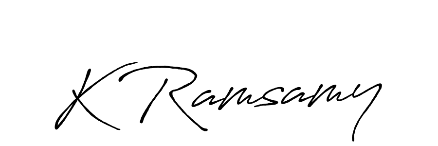 Create a beautiful signature design for name K Ramsamy. With this signature (Antro_Vectra_Bolder) fonts, you can make a handwritten signature for free. K Ramsamy signature style 7 images and pictures png
