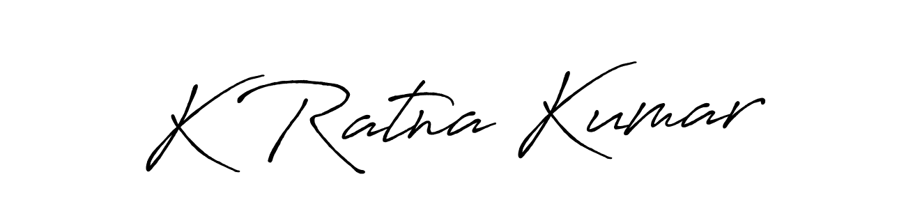 Antro_Vectra_Bolder is a professional signature style that is perfect for those who want to add a touch of class to their signature. It is also a great choice for those who want to make their signature more unique. Get K Ratna Kumar name to fancy signature for free. K Ratna Kumar signature style 7 images and pictures png