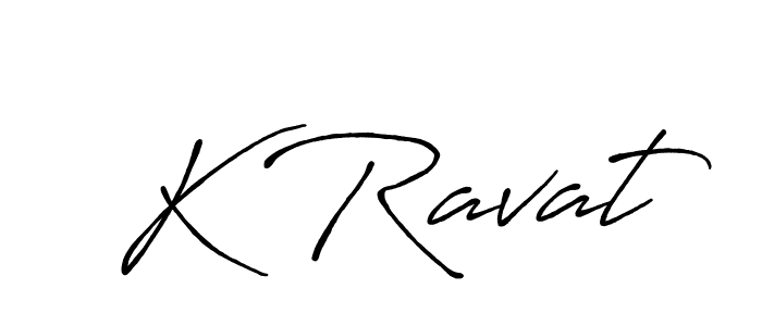 Use a signature maker to create a handwritten signature online. With this signature software, you can design (Antro_Vectra_Bolder) your own signature for name K Ravat. K Ravat signature style 7 images and pictures png