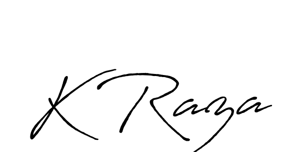 Also we have K Raza name is the best signature style. Create professional handwritten signature collection using Antro_Vectra_Bolder autograph style. K Raza signature style 7 images and pictures png