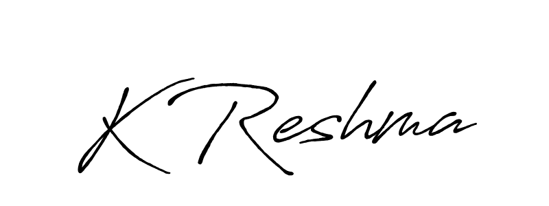 Use a signature maker to create a handwritten signature online. With this signature software, you can design (Antro_Vectra_Bolder) your own signature for name K Reshma. K Reshma signature style 7 images and pictures png