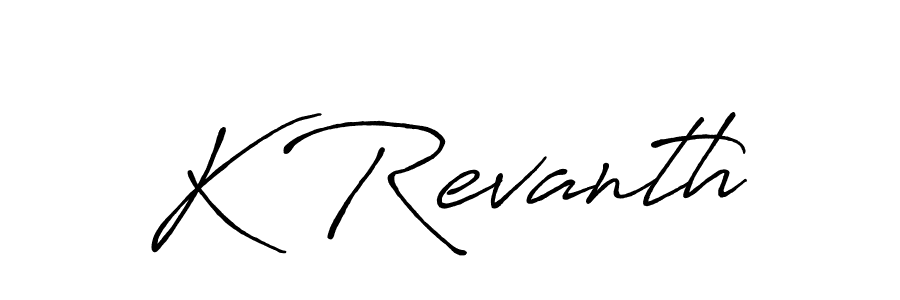 Create a beautiful signature design for name K Revanth. With this signature (Antro_Vectra_Bolder) fonts, you can make a handwritten signature for free. K Revanth signature style 7 images and pictures png