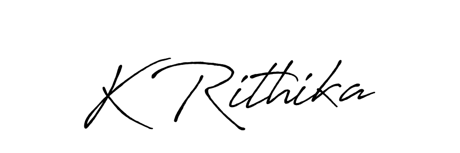 Use a signature maker to create a handwritten signature online. With this signature software, you can design (Antro_Vectra_Bolder) your own signature for name K Rithika. K Rithika signature style 7 images and pictures png