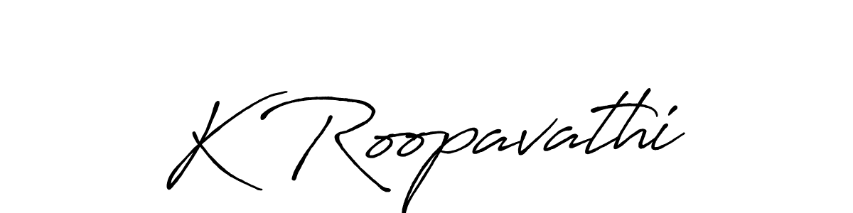 Create a beautiful signature design for name K Roopavathi. With this signature (Antro_Vectra_Bolder) fonts, you can make a handwritten signature for free. K Roopavathi signature style 7 images and pictures png