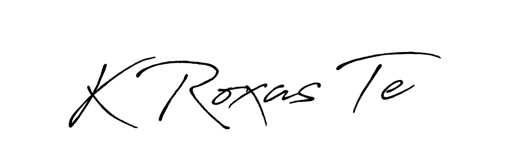 Create a beautiful signature design for name K Roxas Te. With this signature (Antro_Vectra_Bolder) fonts, you can make a handwritten signature for free. K Roxas Te signature style 7 images and pictures png