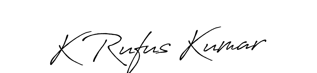 Also we have K Rufus Kumar name is the best signature style. Create professional handwritten signature collection using Antro_Vectra_Bolder autograph style. K Rufus Kumar signature style 7 images and pictures png