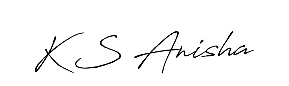 You should practise on your own different ways (Antro_Vectra_Bolder) to write your name (K S Anisha) in signature. don't let someone else do it for you. K S Anisha signature style 7 images and pictures png