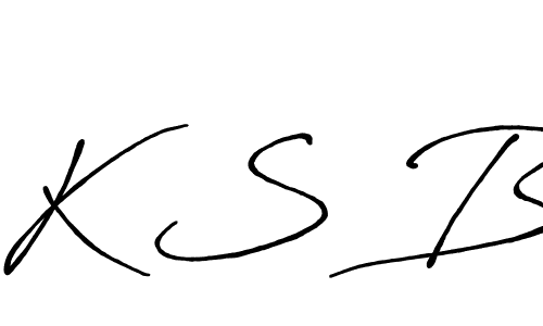 Make a beautiful signature design for name K S B. With this signature (Antro_Vectra_Bolder) style, you can create a handwritten signature for free. K S B signature style 7 images and pictures png