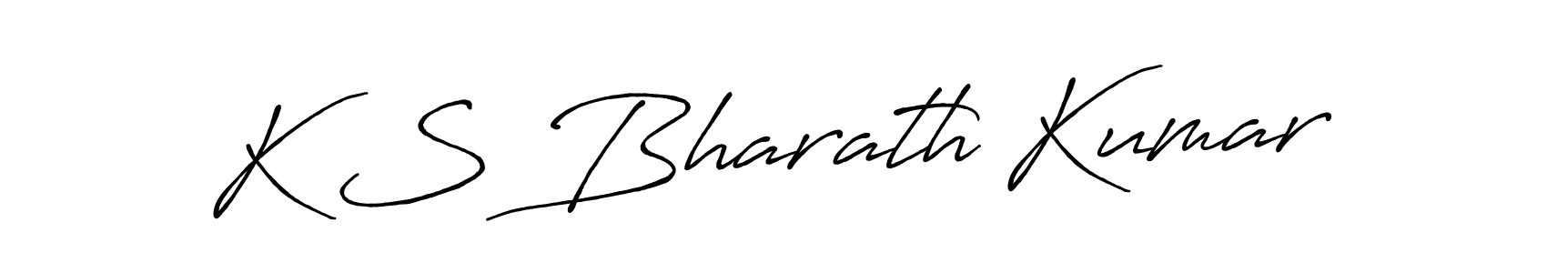 Design your own signature with our free online signature maker. With this signature software, you can create a handwritten (Antro_Vectra_Bolder) signature for name K S Bharath Kumar. K S Bharath Kumar signature style 7 images and pictures png