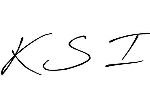 Make a beautiful signature design for name K S I. With this signature (Antro_Vectra_Bolder) style, you can create a handwritten signature for free. K S I signature style 7 images and pictures png