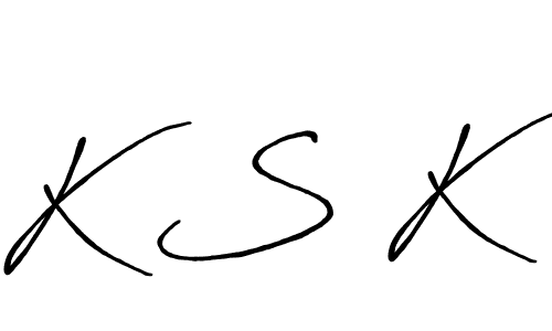 K S K stylish signature style. Best Handwritten Sign (Antro_Vectra_Bolder) for my name. Handwritten Signature Collection Ideas for my name K S K. K S K signature style 7 images and pictures png