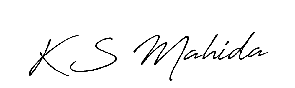 Create a beautiful signature design for name K S Mahida. With this signature (Antro_Vectra_Bolder) fonts, you can make a handwritten signature for free. K S Mahida signature style 7 images and pictures png