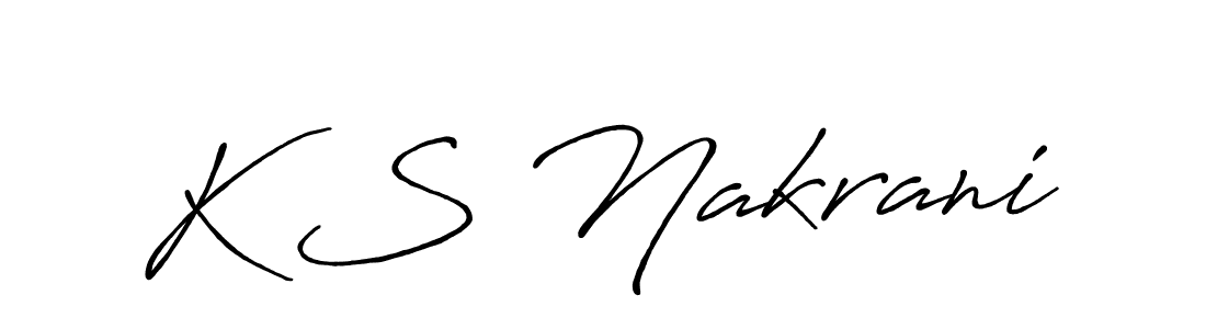 How to make K S Nakrani signature? Antro_Vectra_Bolder is a professional autograph style. Create handwritten signature for K S Nakrani name. K S Nakrani signature style 7 images and pictures png