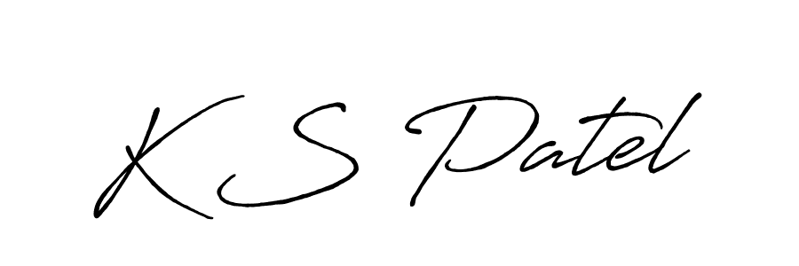 K S Patel stylish signature style. Best Handwritten Sign (Antro_Vectra_Bolder) for my name. Handwritten Signature Collection Ideas for my name K S Patel. K S Patel signature style 7 images and pictures png