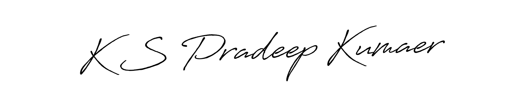 Make a short K S Pradeep Kumaer signature style. Manage your documents anywhere anytime using Antro_Vectra_Bolder. Create and add eSignatures, submit forms, share and send files easily. K S Pradeep Kumaer signature style 7 images and pictures png
