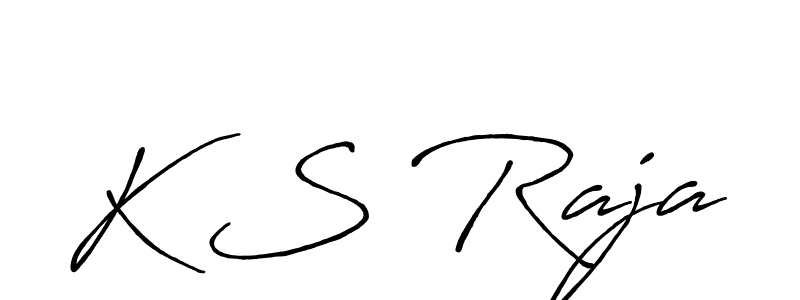 The best way (Antro_Vectra_Bolder) to make a short signature is to pick only two or three words in your name. The name K S Raja include a total of six letters. For converting this name. K S Raja signature style 7 images and pictures png