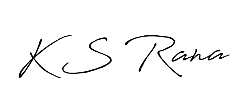 Make a beautiful signature design for name K S Rana. With this signature (Antro_Vectra_Bolder) style, you can create a handwritten signature for free. K S Rana signature style 7 images and pictures png