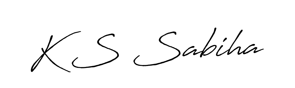 Also You can easily find your signature by using the search form. We will create K S Sabiha name handwritten signature images for you free of cost using Antro_Vectra_Bolder sign style. K S Sabiha signature style 7 images and pictures png