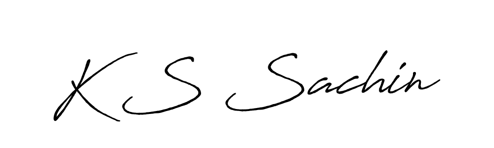 The best way (Antro_Vectra_Bolder) to make a short signature is to pick only two or three words in your name. The name K S Sachin include a total of six letters. For converting this name. K S Sachin signature style 7 images and pictures png