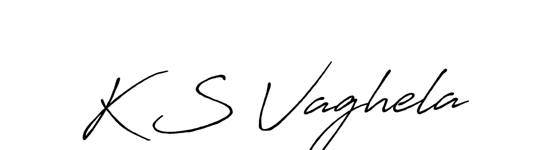 Design your own signature with our free online signature maker. With this signature software, you can create a handwritten (Antro_Vectra_Bolder) signature for name K S Vaghela. K S Vaghela signature style 7 images and pictures png