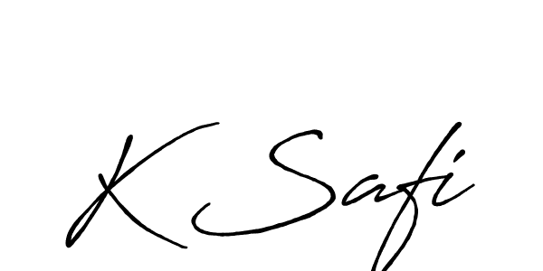 if you are searching for the best signature style for your name K Safi. so please give up your signature search. here we have designed multiple signature styles  using Antro_Vectra_Bolder. K Safi signature style 7 images and pictures png
