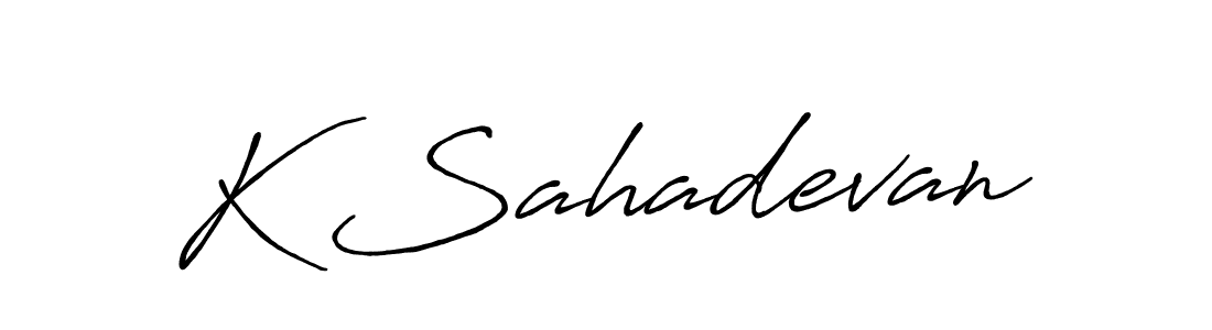 K Sahadevan stylish signature style. Best Handwritten Sign (Antro_Vectra_Bolder) for my name. Handwritten Signature Collection Ideas for my name K Sahadevan. K Sahadevan signature style 7 images and pictures png