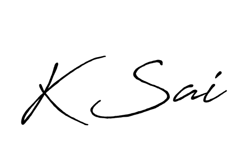 Design your own signature with our free online signature maker. With this signature software, you can create a handwritten (Antro_Vectra_Bolder) signature for name K Sai. K Sai signature style 7 images and pictures png