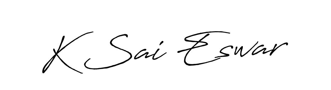 This is the best signature style for the K Sai Eswar name. Also you like these signature font (Antro_Vectra_Bolder). Mix name signature. K Sai Eswar signature style 7 images and pictures png