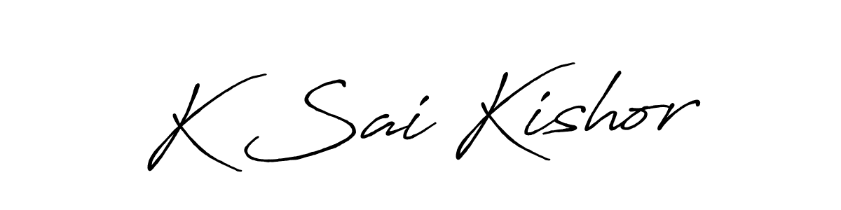 Make a beautiful signature design for name K Sai Kishor. With this signature (Antro_Vectra_Bolder) style, you can create a handwritten signature for free. K Sai Kishor signature style 7 images and pictures png