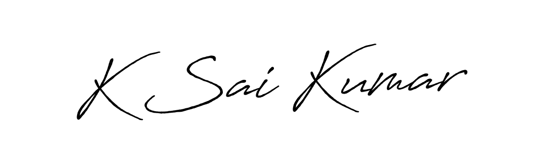 How to make K Sai Kumar signature? Antro_Vectra_Bolder is a professional autograph style. Create handwritten signature for K Sai Kumar name. K Sai Kumar signature style 7 images and pictures png