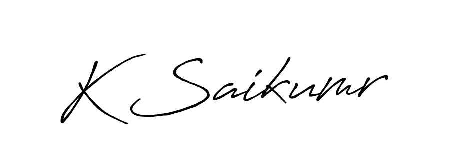 Similarly Antro_Vectra_Bolder is the best handwritten signature design. Signature creator online .You can use it as an online autograph creator for name K Saikumr. K Saikumr signature style 7 images and pictures png