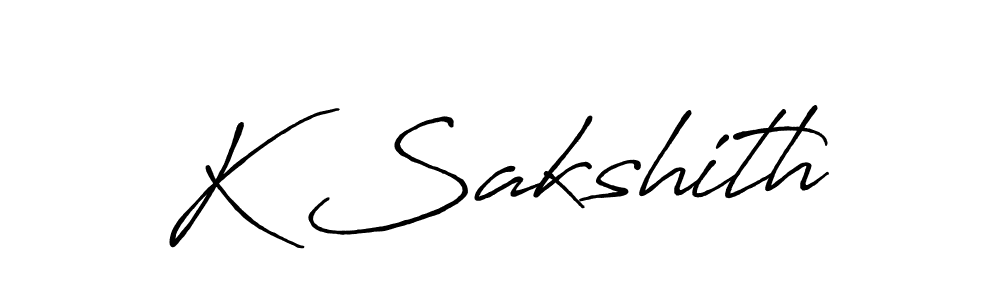 The best way (Antro_Vectra_Bolder) to make a short signature is to pick only two or three words in your name. The name K Sakshith include a total of six letters. For converting this name. K Sakshith signature style 7 images and pictures png