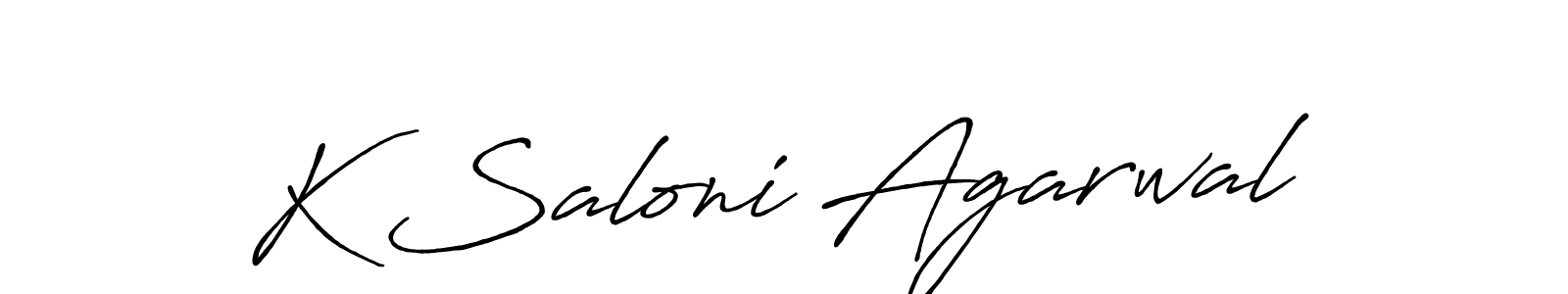 Use a signature maker to create a handwritten signature online. With this signature software, you can design (Antro_Vectra_Bolder) your own signature for name K Saloni Agarwal. K Saloni Agarwal signature style 7 images and pictures png