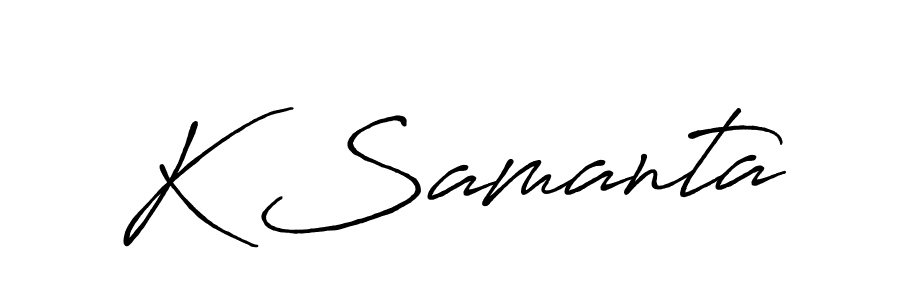 Also You can easily find your signature by using the search form. We will create K Samanta name handwritten signature images for you free of cost using Antro_Vectra_Bolder sign style. K Samanta signature style 7 images and pictures png