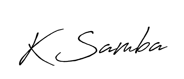 Make a beautiful signature design for name K Samba. Use this online signature maker to create a handwritten signature for free. K Samba signature style 7 images and pictures png