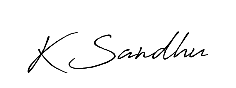 Make a beautiful signature design for name K Sandhu. With this signature (Antro_Vectra_Bolder) style, you can create a handwritten signature for free. K Sandhu signature style 7 images and pictures png