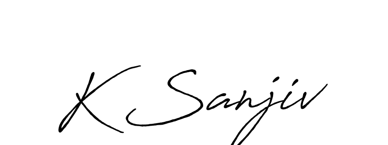 The best way (Antro_Vectra_Bolder) to make a short signature is to pick only two or three words in your name. The name K Sanjiv include a total of six letters. For converting this name. K Sanjiv signature style 7 images and pictures png