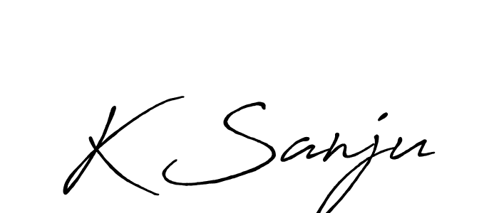 Use a signature maker to create a handwritten signature online. With this signature software, you can design (Antro_Vectra_Bolder) your own signature for name K Sanju. K Sanju signature style 7 images and pictures png