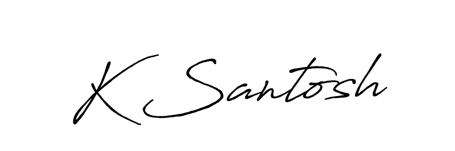 Use a signature maker to create a handwritten signature online. With this signature software, you can design (Antro_Vectra_Bolder) your own signature for name K Santosh. K Santosh signature style 7 images and pictures png