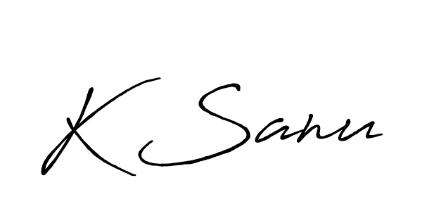 The best way (Antro_Vectra_Bolder) to make a short signature is to pick only two or three words in your name. The name K Sanu include a total of six letters. For converting this name. K Sanu signature style 7 images and pictures png