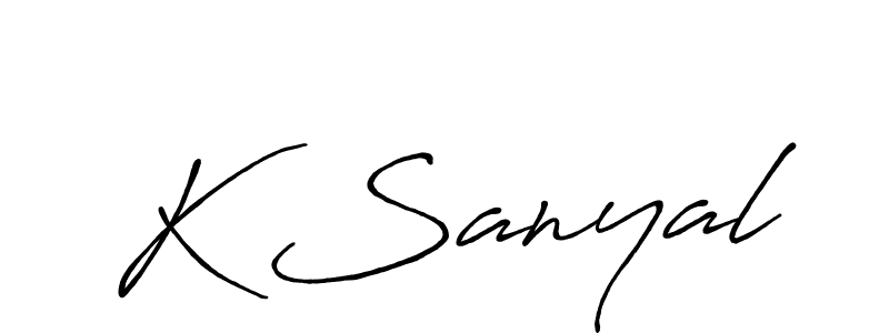 K Sanyal stylish signature style. Best Handwritten Sign (Antro_Vectra_Bolder) for my name. Handwritten Signature Collection Ideas for my name K Sanyal. K Sanyal signature style 7 images and pictures png