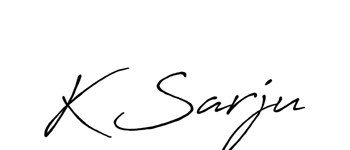 Create a beautiful signature design for name K Sarju. With this signature (Antro_Vectra_Bolder) fonts, you can make a handwritten signature for free. K Sarju signature style 7 images and pictures png