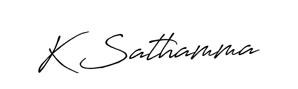 Antro_Vectra_Bolder is a professional signature style that is perfect for those who want to add a touch of class to their signature. It is also a great choice for those who want to make their signature more unique. Get K Sathamma name to fancy signature for free. K Sathamma signature style 7 images and pictures png