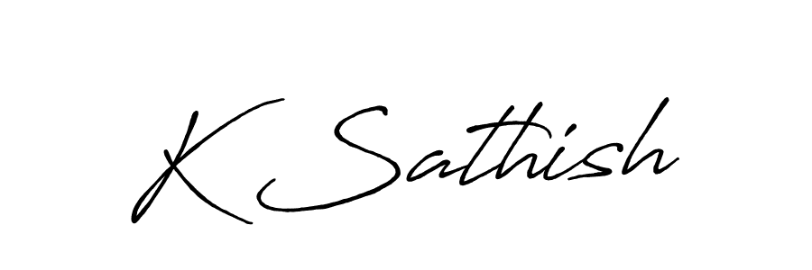 The best way (Antro_Vectra_Bolder) to make a short signature is to pick only two or three words in your name. The name K Sathish include a total of six letters. For converting this name. K Sathish signature style 7 images and pictures png