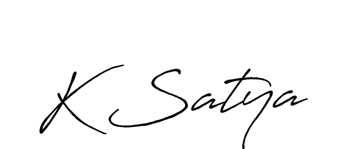 Make a beautiful signature design for name K Satya. With this signature (Antro_Vectra_Bolder) style, you can create a handwritten signature for free. K Satya signature style 7 images and pictures png