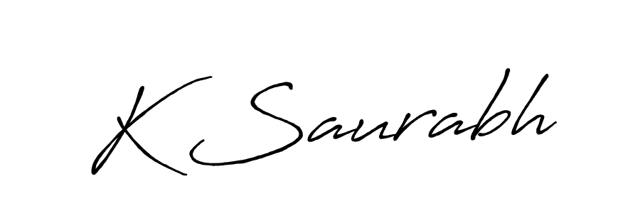 Also we have K Saurabh name is the best signature style. Create professional handwritten signature collection using Antro_Vectra_Bolder autograph style. K Saurabh signature style 7 images and pictures png